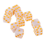 Max 10Piece Six Sided D6 Dice Square Dotted for Dungeons and Dragons Toys White