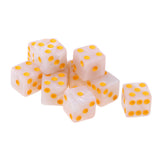 Max 10Piece Six Sided D6 Dice Square Dotted for Dungeons and Dragons Toys White