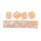 Max 10Piece Six Sided D6 Dice Square Dotted for Dungeons and Dragons Toys White