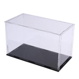 Maxbell Clear Acrylic Display Case Action Figure Showcase & Black Base for Dolls or Collectibles, Golf Balls, Tennis Balls and more - 40 x 10 x 15 cm