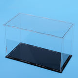 Maxbell Clear Acrylic Display Case Action Figure Showcase & Black Base for Dolls or Collectibles, Golf Balls, Tennis Balls and more - 40 x 10 x 15 cm