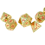Max 7 Pieces 14mm Metal Polyhedral Dice Table Game Set for Dungeons & Dragons B