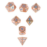 Max 7 Pieces 14mm Metal Polyhedral Dice Table Game Set for Dungeons & Dragons C