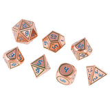 Max 7 Pieces 14mm Metal Polyhedral Dice Table Game Set for Dungeons & Dragons C