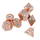 Max 7 Pieces 14mm Metal Polyhedral Dice Table Game Set for Dungeons & Dragons C