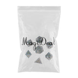 Max 7 Pieces 14mm Metal Polyhedral Dice Table Game Set for Dungeons & Dragons E