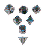 Max 7 Pieces 14mm Metal Polyhedral Dice Table Game Set for Dungeons & Dragons E