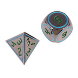 Max 7 Pieces 14mm Metal Polyhedral Dice Table Game Set for Dungeons & Dragons E