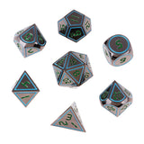Max 7 Pieces 14mm Metal Polyhedral Dice Table Game Set for Dungeons & Dragons E