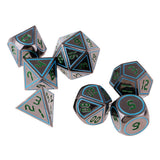 Max 7 Pieces 14mm Metal Polyhedral Dice Table Game Set for Dungeons & Dragons E