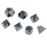 Max 7 Pieces 14mm Metal Polyhedral Dice Table Game Set for Dungeons & Dragons E
