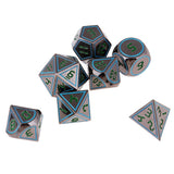 Max 7 Pieces 14mm Metal Polyhedral Dice Table Game Set for Dungeons & Dragons E