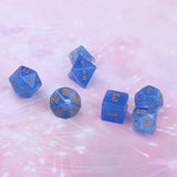 Max 7pcs Gem Acrylic Multi-Sided Dice Polyhedral Dice D&D TRPG Game Blue