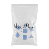 Max 7pcs Gem Acrylic Multi-Sided Dice Polyhedral Dice D&D TRPG Game Blue