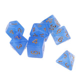 Max 7pcs Gem Acrylic Multi-Sided Dice Polyhedral Dice D&D TRPG Game Blue