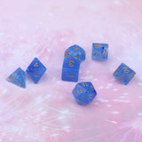 Max 7pcs Gem Acrylic Multi-Sided Dice Polyhedral Dice D&D TRPG Game Blue