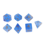 Max 7pcs Gem Acrylic Multi-Sided Dice Polyhedral Dice D&D TRPG Game Blue