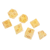 Max 7pcs Gem Acrylic Multi-Sided Dice Polyhedral Dice D&D TRPG Game Yellow