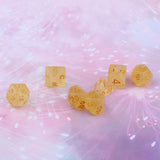 Max 7pcs Gem Acrylic Multi-Sided Dice Polyhedral Dice D&D TRPG Game Yellow