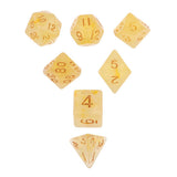Max 7pcs Gem Acrylic Multi-Sided Dice Polyhedral Dice D&D TRPG Game Yellow