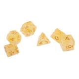 Max 7pcs Gem Acrylic Multi-Sided Dice Polyhedral Dice D&D TRPG Game Yellow