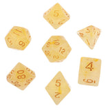 Max 7pcs Gem Acrylic Multi-Sided Dice Polyhedral Dice D&D TRPG Game Yellow