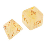 Max 7pcs Gem Acrylic Multi-Sided Dice Polyhedral Dice D&D TRPG Game Yellow