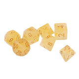 Max 7pcs Gem Acrylic Multi-Sided Dice Polyhedral Dice D&D TRPG Game Yellow