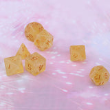Max 7pcs Gem Acrylic Multi-Sided Dice Polyhedral Dice D&D TRPG Game Yellow