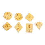 Max 7pcs Gem Acrylic Multi-Sided Dice Polyhedral Dice D&D TRPG Game Yellow