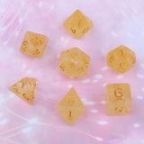Max 7pcs Gem Acrylic Multi-Sided Dice Polyhedral Dice D&D TRPG Game Yellow