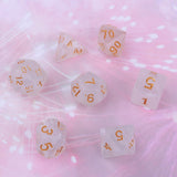 Max 7pcs Gem Acrylic Multi-Sided Dice Polyhedral Dice D&D TRPG Game White