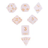 Max 7pcs Gem Acrylic Multi-Sided Dice Polyhedral Dice D&D TRPG Game White