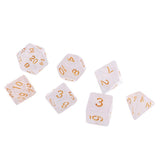Max 7pcs Gem Acrylic Multi-Sided Dice Polyhedral Dice D&D TRPG Game White
