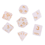 Max 7pcs Gem Acrylic Multi-Sided Dice Polyhedral Dice D&D TRPG Game White