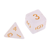 Max 7pcs Gem Acrylic Multi-Sided Dice Polyhedral Dice D&D TRPG Game White