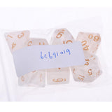 Max 7pcs Gem Acrylic Multi-Sided Dice Polyhedral Dice D&D TRPG Game White