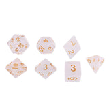 Max 7pcs Gem Acrylic Multi-Sided Dice Polyhedral Dice D&D TRPG Game White