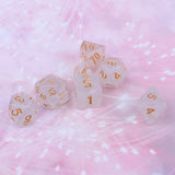 Max 7pcs Gem Acrylic Multi-Sided Dice Polyhedral Dice D&D TRPG Game White