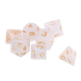 Max 7pcs Gem Acrylic Multi-Sided Dice Polyhedral Dice D&D TRPG Game White