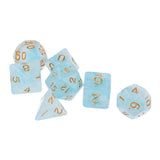 Max 7pcs Gem Acrylic Multi-Sided Dice Polyhedral Dice D&D TRPG Game Light Blue
