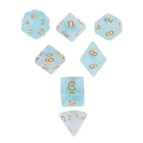 Max 7pcs Gem Acrylic Multi-Sided Dice Polyhedral Dice D&D TRPG Game Light Blue