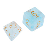 Max 7pcs Gem Acrylic Multi-Sided Dice Polyhedral Dice D&D TRPG Game Light Blue