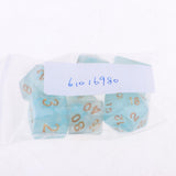 Max 7pcs Gem Acrylic Multi-Sided Dice Polyhedral Dice D&D TRPG Game Light Blue
