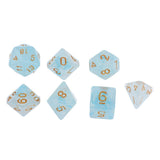 Max 7pcs Gem Acrylic Multi-Sided Dice Polyhedral Dice D&D TRPG Game Light Blue