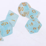 Max 7pcs Gem Acrylic Multi-Sided Dice Polyhedral Dice D&D TRPG Game Light Blue