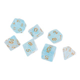 Max 7pcs Gem Acrylic Multi-Sided Dice Polyhedral Dice D&D TRPG Game Light Blue