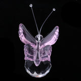 Max Crystal Flying Butterfly with Ball Base Figurine Cut Glass Ornament Pink