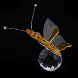 Max Crystal Flying Butterfly with Ball Base Figurine Cut Glass Ornament Yellow