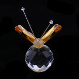 Max Crystal Flying Butterfly with Ball Base Figurine Cut Glass Ornament Yellow